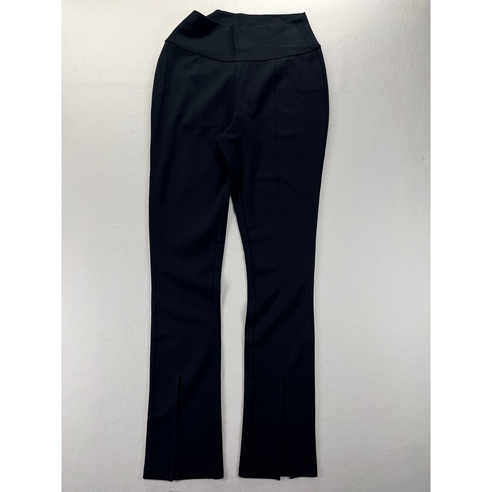 NEW The Drop Black Pull-On Flare Pants Front Slit Size S